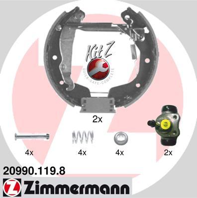 Zimmermann 20990.119.8 - Комплект тормозных колодок, барабанные autosila-amz.com
