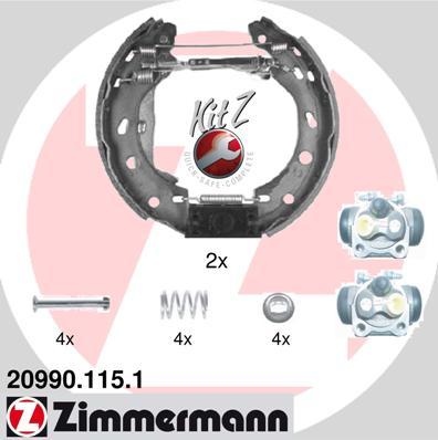 Zimmermann 20990.115.1 - Комплект тормозных колодок, барабанные autosila-amz.com