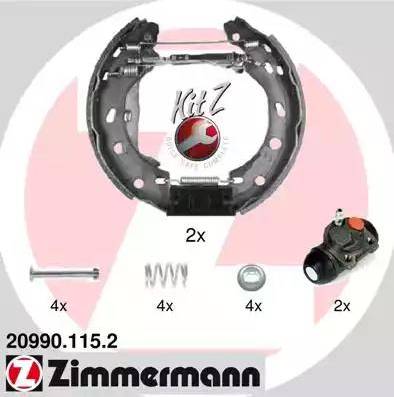 Zimmermann 20990.115.2 - Комплект тормозных колодок, барабанные autosila-amz.com