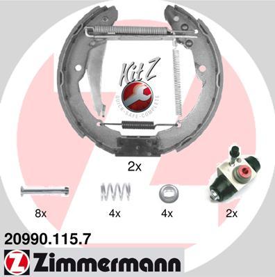 Zimmermann 20990.115.7 - Комплект тормозных колодок, барабанные autosila-amz.com