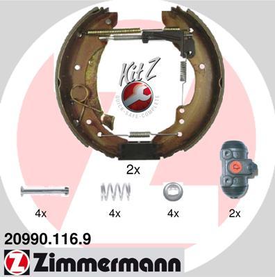 Zimmermann 20990.116.9 - Комплект тормозных колодок, барабанные autosila-amz.com
