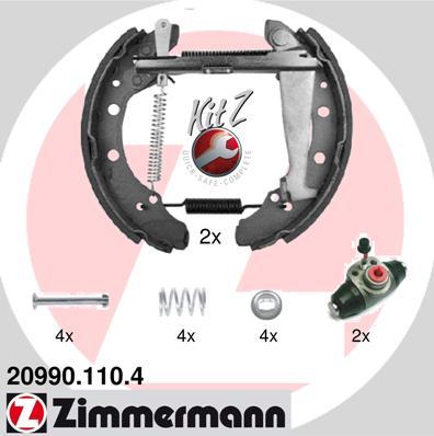 Zimmermann 20990.110.4 - Комплект тормозных колодок, барабанные autosila-amz.com