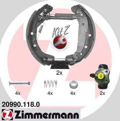 Zimmermann 20990.118.0 - Комплект тормозных колодок, барабанные autosila-amz.com