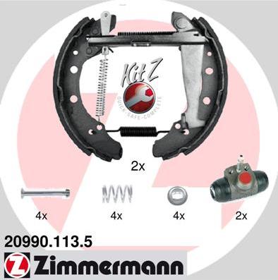 Zimmermann 20990.113.5 - Комплект тормозных колодок, барабанные autosila-amz.com