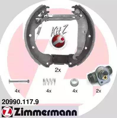 Zimmermann 20990.117.9 - Комплект тормозных колодок, барабанные autosila-amz.com