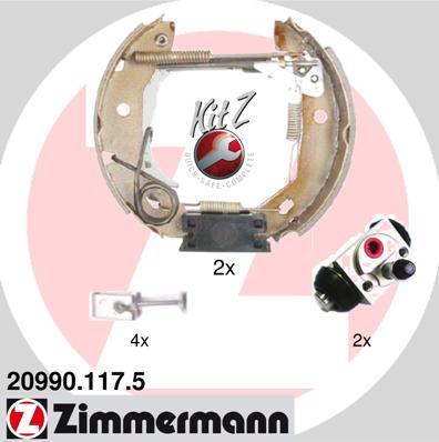 Zimmermann 20990.117.5 - Комплект тормозных колодок, барабанные autosila-amz.com