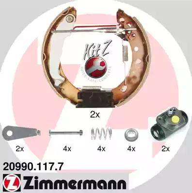 Zimmermann 20990.117.7 - Комплект тормозных колодок, барабанные autosila-amz.com