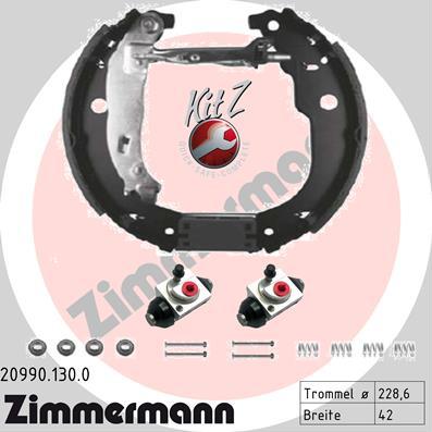 Zimmermann 20990.130.0 - Комплект тормозных колодок, барабанные autosila-amz.com