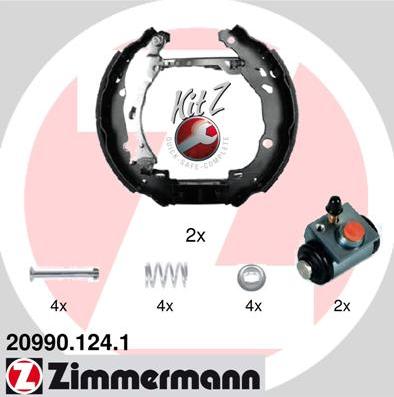 Zimmermann 20990.124.1 - Комплект тормозных колодок, барабанные autosila-amz.com