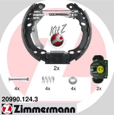 Zimmermann 20990.124.3 - Комплект тормозных колодок, барабанные autosila-amz.com