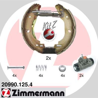 Zimmermann 20990.125.4 - Комплект тормозных колодок, барабанные autosila-amz.com