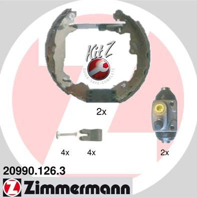 Zimmermann 20990.126.3 - Комплект тормозных колодок, барабанные autosila-amz.com