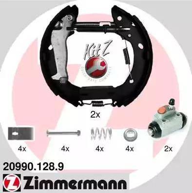 Zimmermann 20990.128.9 - Комплект тормозных колодок, барабанные autosila-amz.com