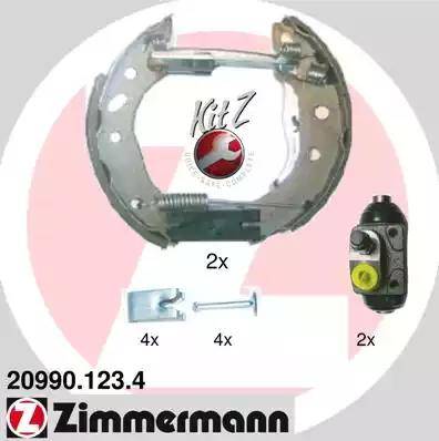 Zimmermann 20990.123.4 - Комплект тормозных колодок, барабанные autosila-amz.com