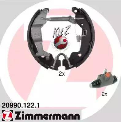 Zimmermann 20990.122.1 - Комплект тормозных колодок, барабанные autosila-amz.com