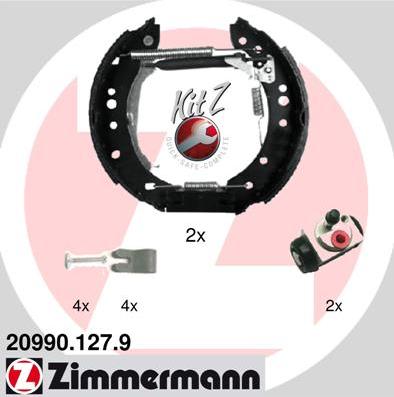 Zimmermann 20990.127.9 - Комплект тормозных колодок, барабанные autosila-amz.com