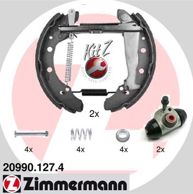 Zimmermann 20990.127.4 - Комплект тормозных колодок, барабанные autosila-amz.com