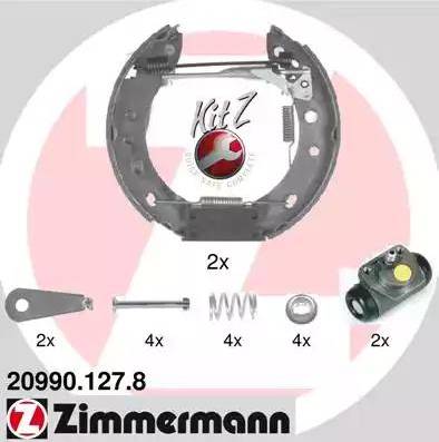 Zimmermann 20990.127.8 - Комплект тормозных колодок, барабанные autosila-amz.com