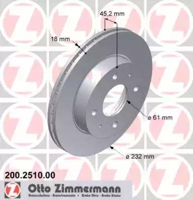 Zimmermann 200.2510.00 - Тормозной диск autosila-amz.com