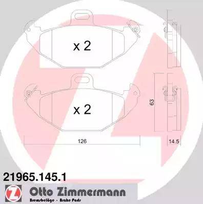 Zimmermann 21965.145.1 - Тормозные колодки, дисковые, комплект autosila-amz.com