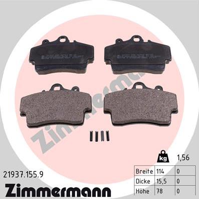 Zimmermann 21937.155.9 - Тормозные колодки, дисковые, комплект autosila-amz.com