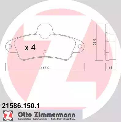 Zimmermann 21586.150.1 - Тормозные колодки, дисковые, комплект autosila-amz.com