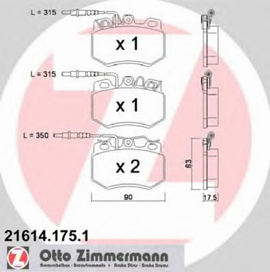 Zimmermann 216141751 - Тормозные колодки, дисковые, комплект autosila-amz.com