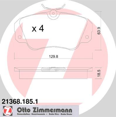 Zimmermann 21368.185.1 - Тормозные колодки, дисковые, комплект autosila-amz.com