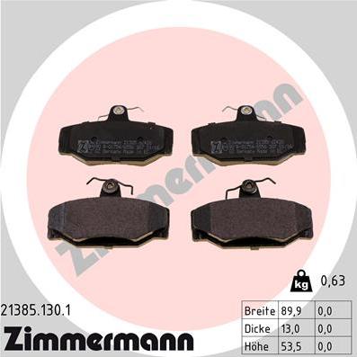 Zimmermann 21385.130.1 - Тормозные колодки, дисковые, комплект autosila-amz.com