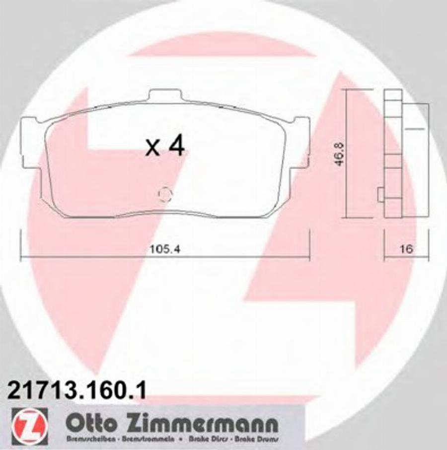 Zimmermann 217131601 - Тормозные колодки, дисковые, комплект autosila-amz.com
