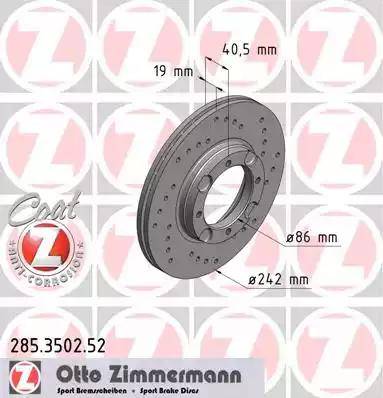 Zimmermann 285.3502.52 - Тормозной диск autosila-amz.com