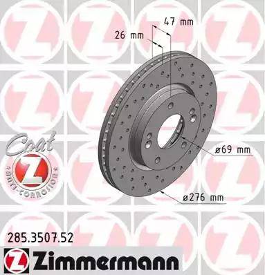 Zimmermann 285.3507.52 - Тормозной диск autosila-amz.com