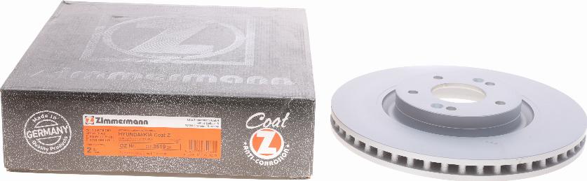 Zimmermann 285.3519.20 - Тормозной диск autosila-amz.com