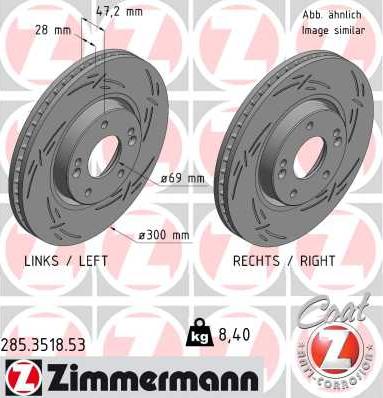 Zimmermann 285.3518.53 - Тормозной диск autosila-amz.com