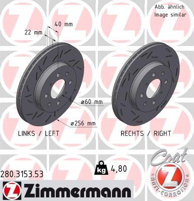 Zimmermann 280.3153.53 - Тормозной диск autosila-amz.com