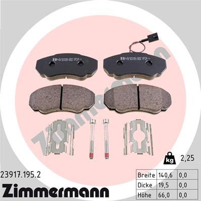 Zimmermann 23917.195.2 - Тормозные колодки, дисковые, комплект autosila-amz.com