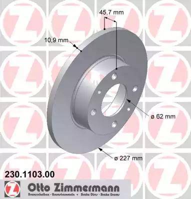 Zimmermann 230.1103.00 - Тормозной диск autosila-amz.com