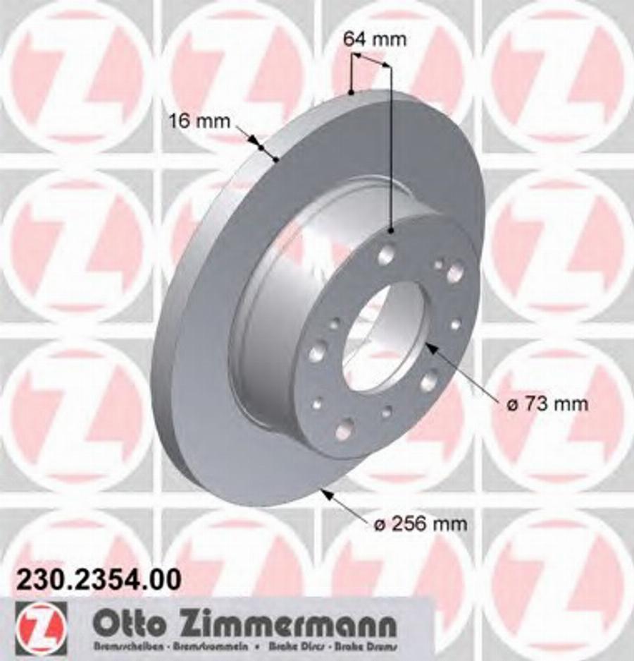Zimmermann 230 2354 00 - Тормозной диск autosila-amz.com