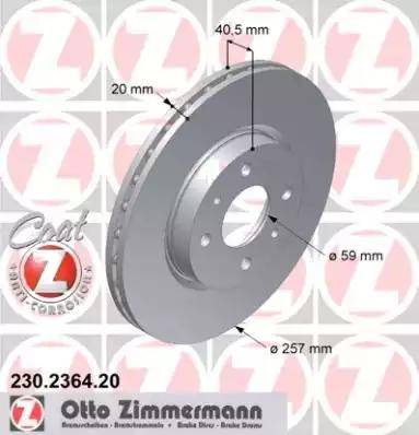 Zimmermann 230.2364.20 - Тормозной диск autosila-amz.com