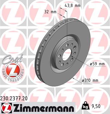 Zimmermann 230.2377.20 - Тормозной диск autosila-amz.com
