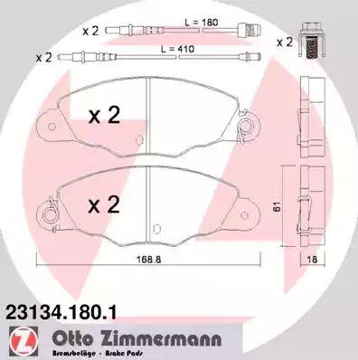 Zimmermann 23134.180.1 - Тормозные колодки, дисковые, комплект autosila-amz.com