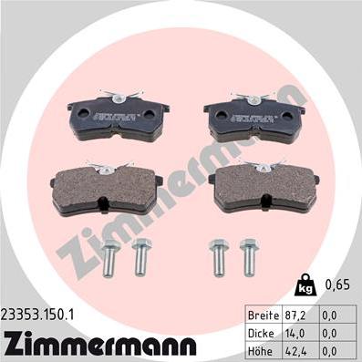 Zimmermann 23353.150.1 - Тормозные колодки, дисковые, комплект autosila-amz.com