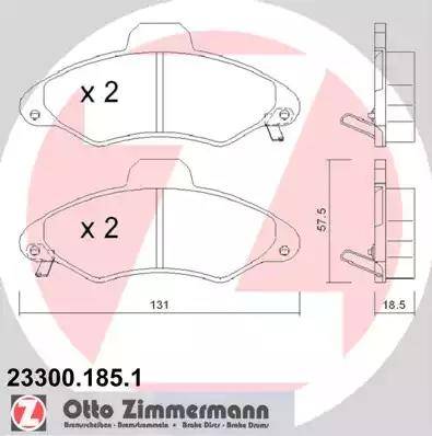 Zimmermann 23300.185.1 - Тормозные колодки, дисковые, комплект autosila-amz.com