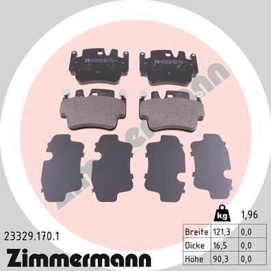 Zimmermann 23329.170.1 - Тормозные колодки, дисковые, комплект autosila-amz.com