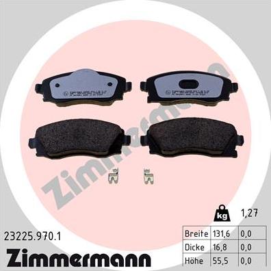 Zimmermann 23225.970.1 - Тормозные колодки, дисковые, комплект autosila-amz.com