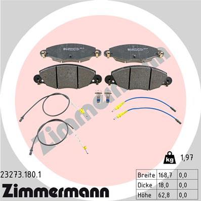 Zimmermann 23273.180.1 - Тормозные колодки, дисковые, комплект autosila-amz.com