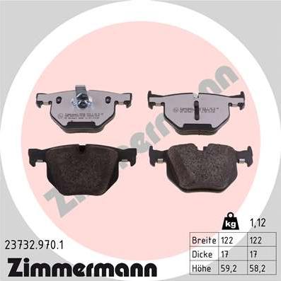 Zimmermann 23732.970.1 - Тормозные колодки, дисковые, комплект autosila-amz.com