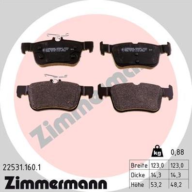 Zimmermann 22531.160.1 - Тормозные колодки, дисковые, комплект autosila-amz.com