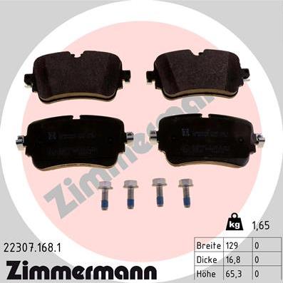 Zimmermann 22307.168.1 - Тормозные колодки, дисковые, комплект autosila-amz.com
