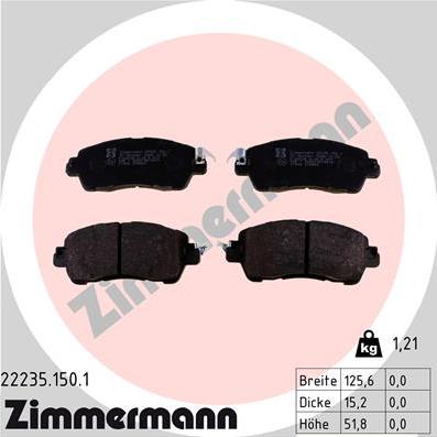 Zimmermann 22235.150.1 - Тормозные колодки, дисковые, комплект autosila-amz.com